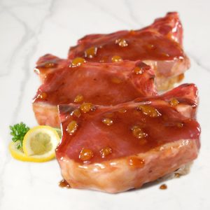 All Natural Apricot Plum Glazed Center-Cut Pork Chops