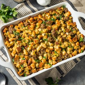 apple apricot sausage stuffing