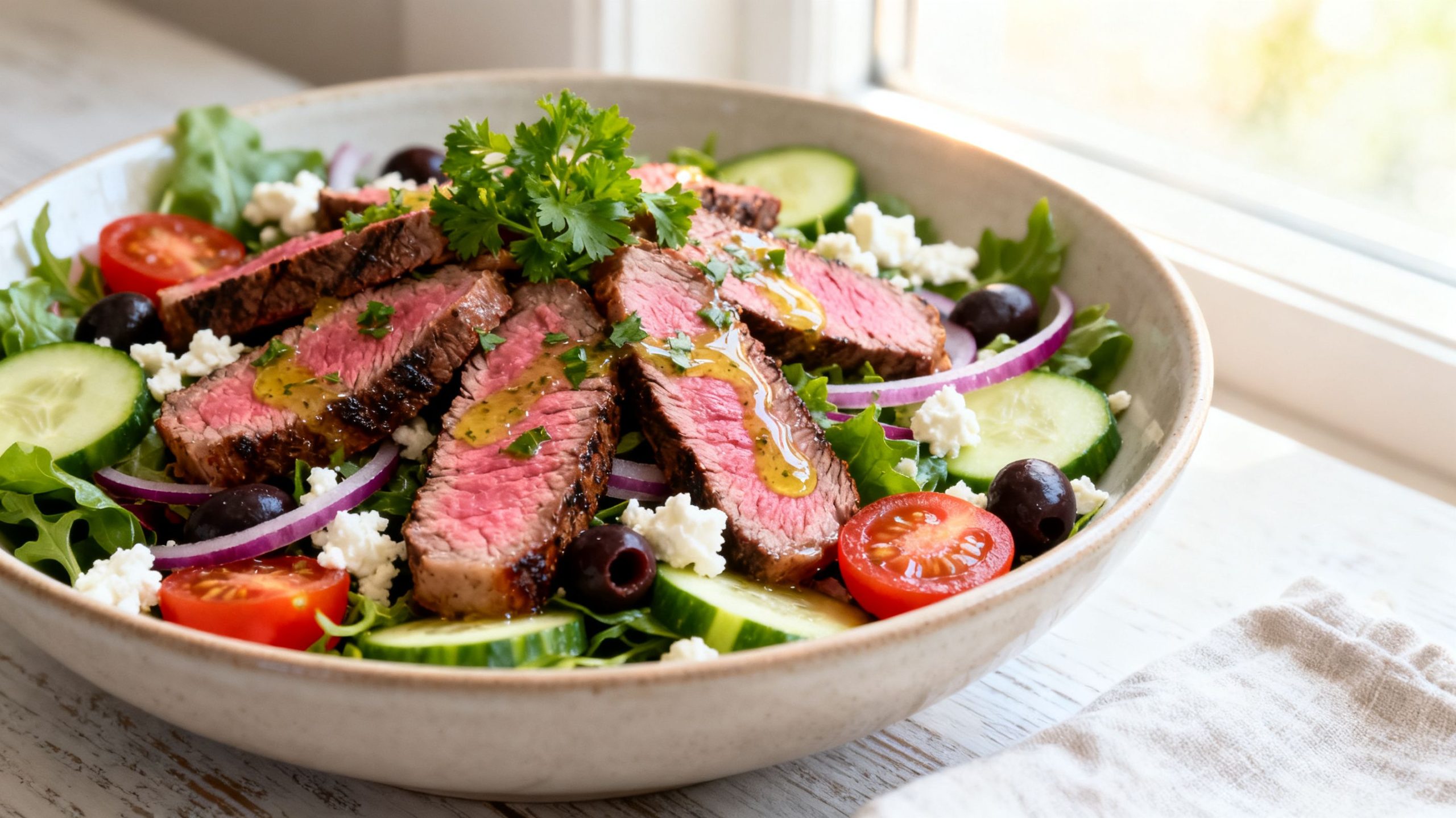 Mediterranean New York Strip Salad